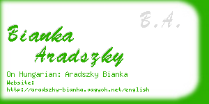 bianka aradszky business card